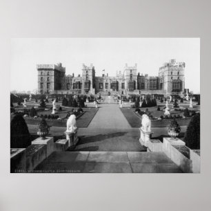 Vintages England, Ostterrasse am Windsor Castle, Poster