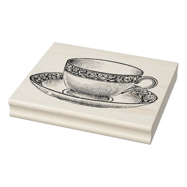 Vintages Englisch Bone China Teacup Gummi Art Brie Gummistempel (Stempel)