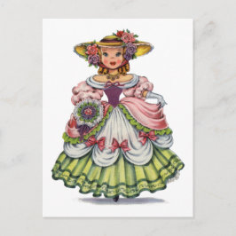 Vintages englisches Mädchen in Elizabethan Postkarte