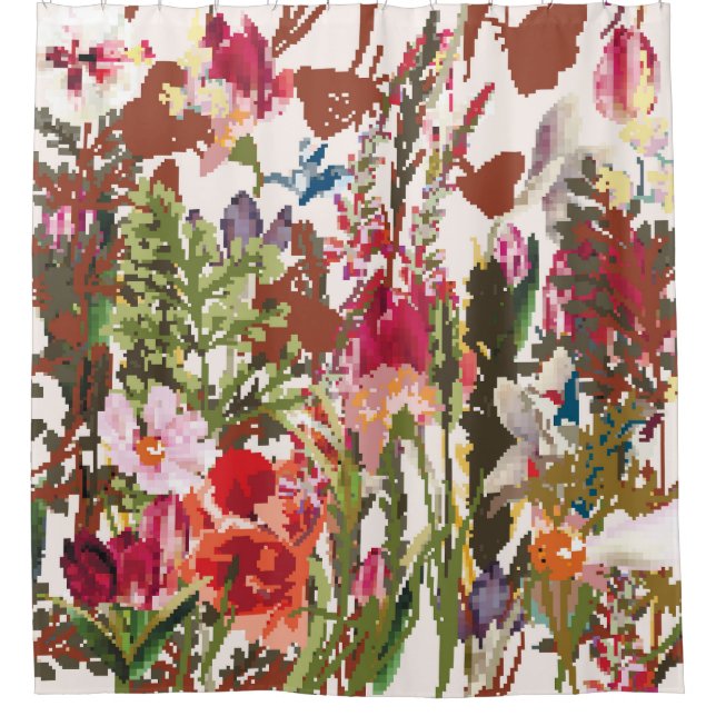 Vintages Ensemble für Pflanze Duschvorhang (Vorderseite)