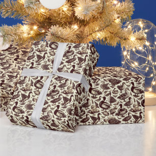 Vintages Enten- und Gänsemuster Geschenkpapier