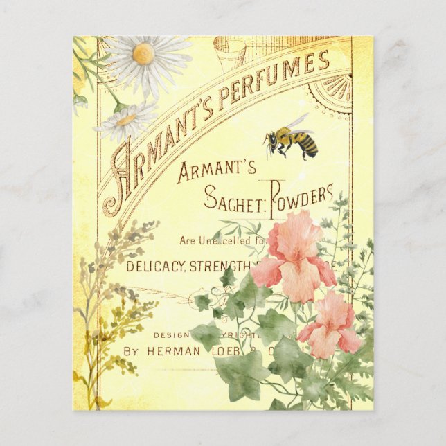 Vintages Ephemera Blumenbienenbuch (Vorderseite)