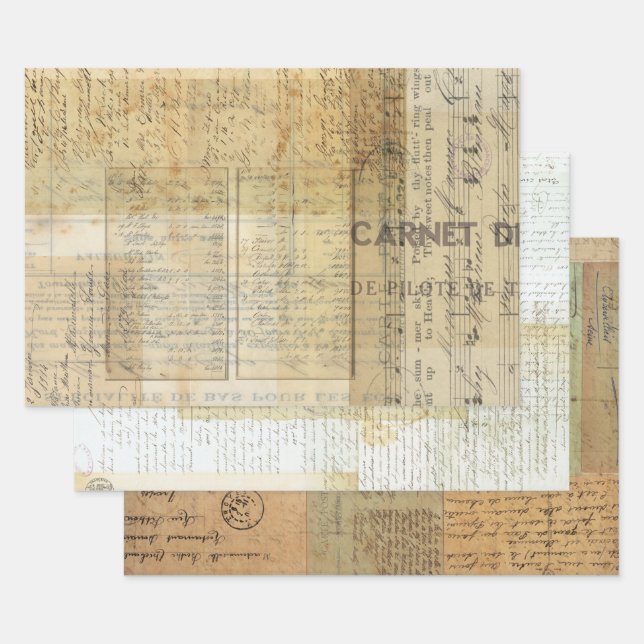 Vintages Ephemera Decoupage/Wrap Sheet Set Geschenkpapier Set (Set)