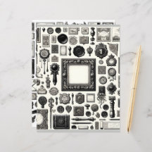 Vintages Ephemera Line Art Cut and Collage Paper