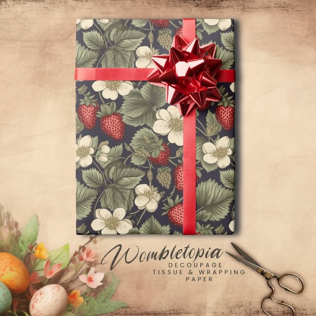 Vintages Erdbeermuster Geschenkpapier (Von Creator hochgeladen)