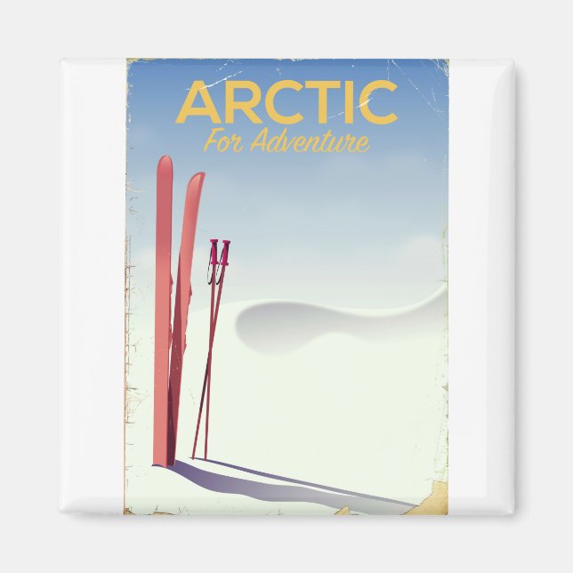 Vintages Erlebnisposter für Arktis Magnet (Vorne)