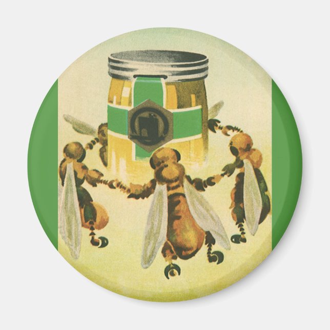 Vintages Essen, Bio Honigbienen, Tanzjar Magnet (Vorne)