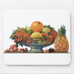 Vintages Essen, Obst in einer Schüssel Mousepad