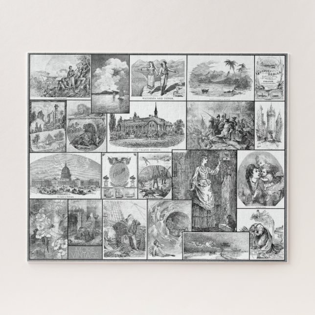 VINTAGES ETCHING/ENGRAVINGS ILLUSTRATION Puzzle (Horizontal)