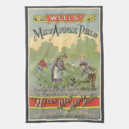 Vintages Etikett Art, Wells Mai Appillen Geschirrtuch