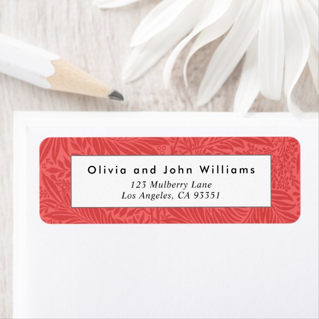 Vintages Etikett der botanischen Rücksendeadresse  (Insitu)