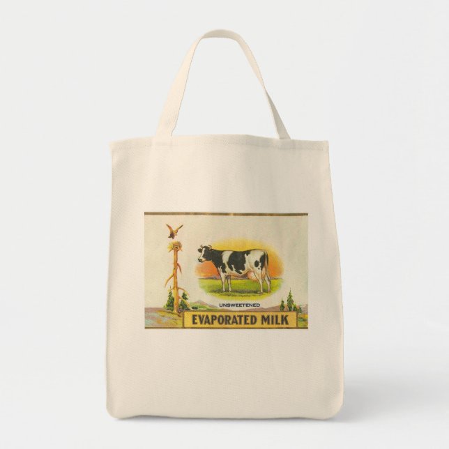 Vintages Etikett Holsteinkuh verdampfte Milch Tragetasche (Vorne)