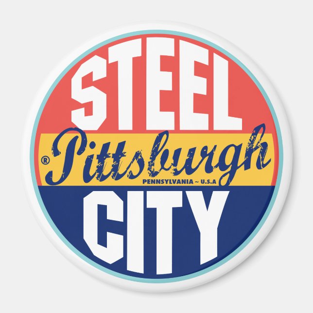 Vintages Etikett Pittsburgh Magnet (Vorne)