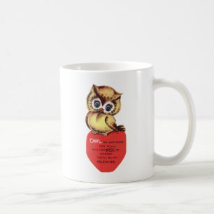Vintages Eule Valentine Kaffeetasse