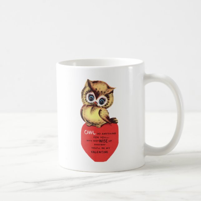 Vintages Eule Valentine Kaffeetasse (Rechts)