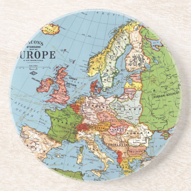 Vintages Europa - 20. Jahrhundert - Allgemeine Kar Getränkeuntersetzer (Vorne)
