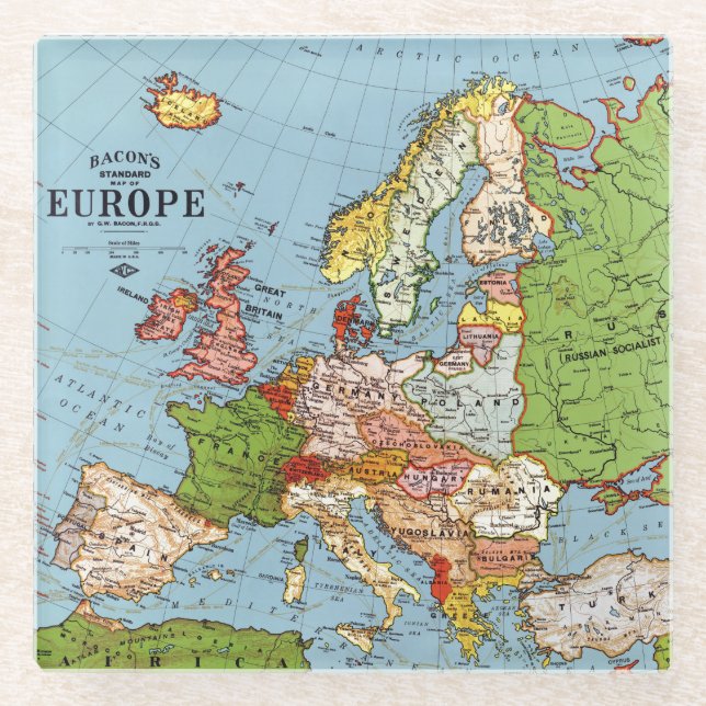 Vintages Europa - 20. Jahrhundert - Allgemeine Kar Glasuntersetzer (Vorderseite)