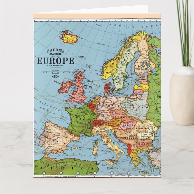 Vintages Europa 20. Jahrhundert - Allgemeine Karte (Vorderseite)