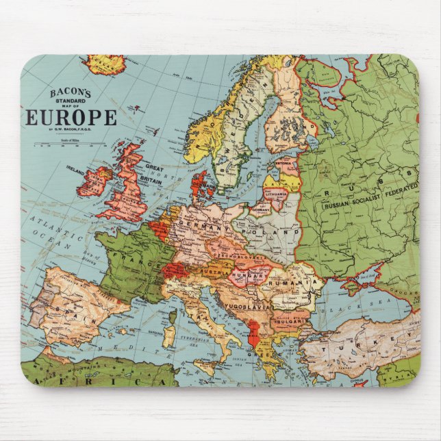 Vintages Europa 20. Jahrhundert Bacons Standardkar Mousepad (Vorne)