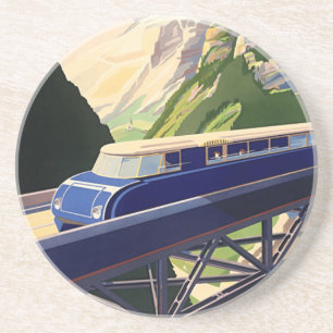 Vintages Europa Bahnreisen Getränkeuntersetzer