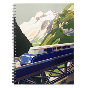 Vintages Europa Bahnreisen Notizblock