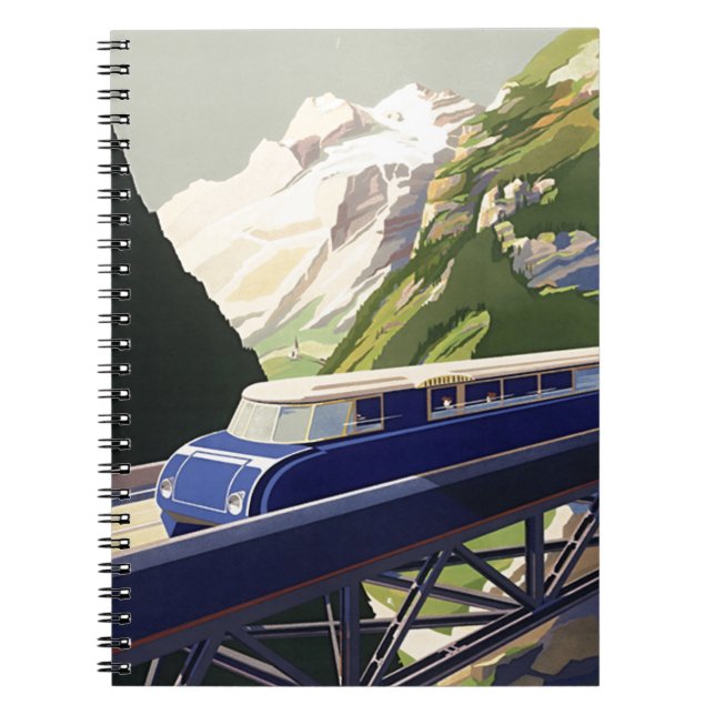 Vintages Europa Bahnreisen Notizblock (Vorderseite)