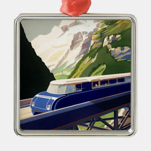 Vintages Europa Bahnreisen Ornament Aus Metall