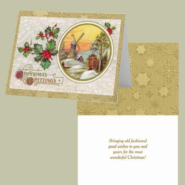 Vintages europäisches Weihnachtsfest Feiertagskarte (Von Creator hochgeladen)