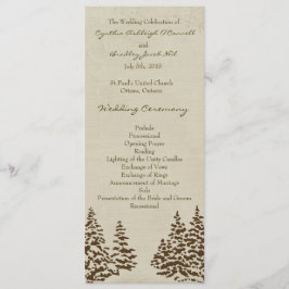 Vintages Evergreen-Hochzeitsprogramm Programm