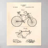 Vintages Fahrrad 1890 Patentart - Alter Peper