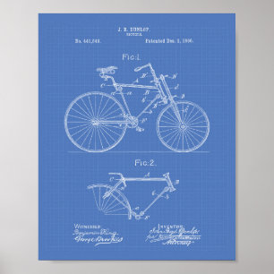 Vintages Fahrrad 1891 Kunstkonzept Poster