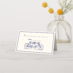 Vintages Fahrrad gebaut für 2 Tandem Fahrrad Blaue Platzkarte