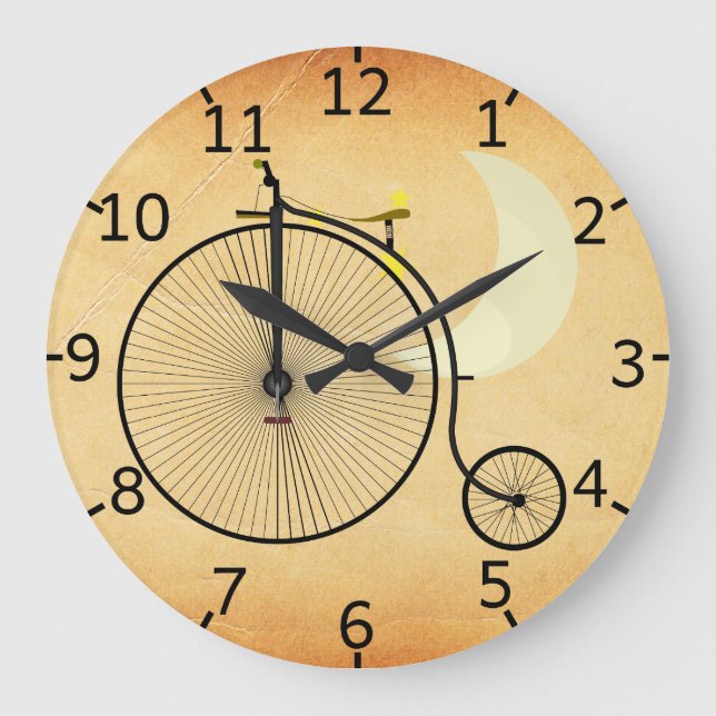 Vintages Fahrrad Große Wanduhr (Vorderseite)