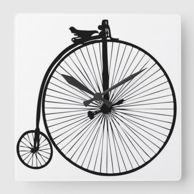 Vintages Fahrrad Quadratische Wanduhr (Vorderseite)