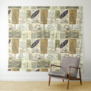 Vintages Fahrrad, Radwerbung Wandteppich