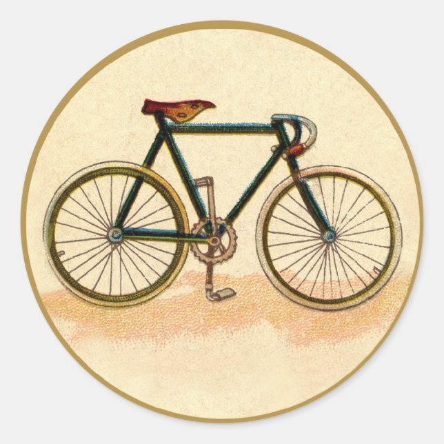 Vintages Fahrrad Runder Aufkleber (Vorderseite)