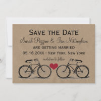 Vintages Fahrrad Save the Date Hochzeitskarten