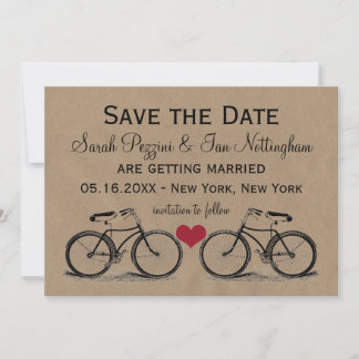 Vintages Fahrrad Save the Date Hochzeitskarten