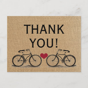 Vintages Fahrrad Vielen Dank Hochzeitskarten Postkarte