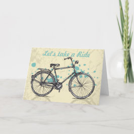 Vintages Fahrrad Zeichnend Grußkarte Karte