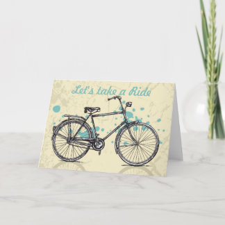 Vintages Fahrrad Zeichnend Grußkarte Karte