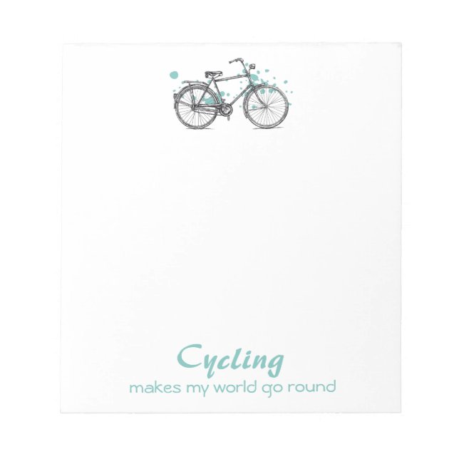 Vintages Fahrrad Zeichnend Notepad Notizblock (Vorderseite)
