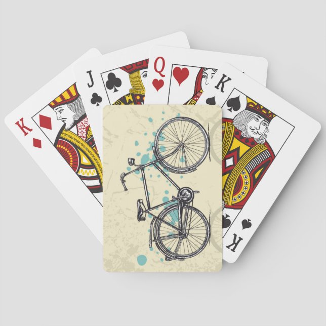 Vintages Fahrrad Zeichnend Spielkarten (Rückseite)