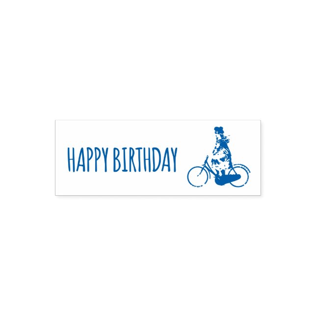 Vintages Fahrradmädchen - Geburtstag Permastempel (Design)