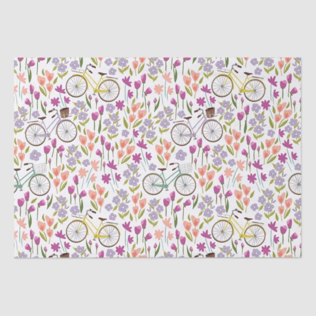 Vintages Fahrradmuster Seidenpapier (Vorderseite)