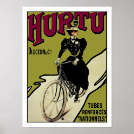 Vintages Fahrradposter: Hurtu Bicycles Poster