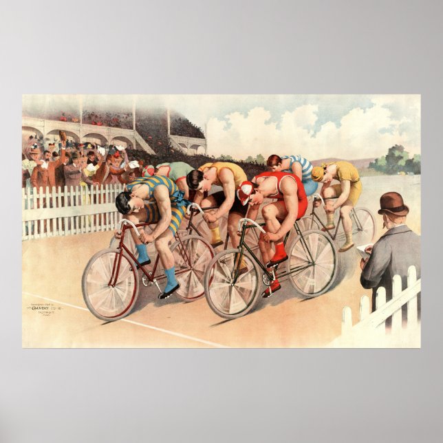 Vintages Fahrradverleih-Poster Poster (Vorne)