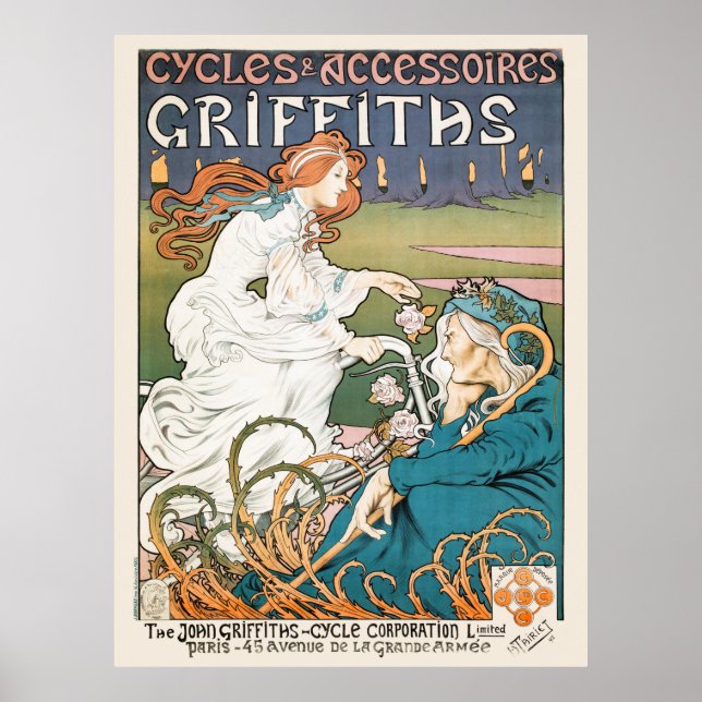 Vintages Fahrradwerbeposter Frankreich 1898 Poster (Vorne)