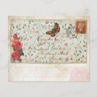 Vintages Faltblatt mit floralen Umschlägen