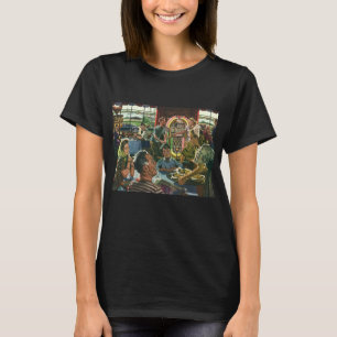 Vintages Familienessen bei einem Abendessen mit Ju T-Shirt